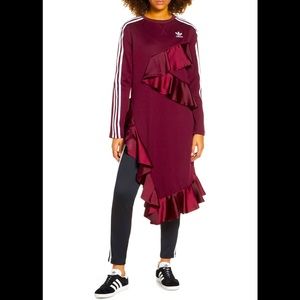 😍Adidas Rare Long Ruffle Dress😍
